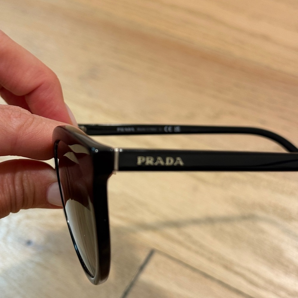 Prada Black Round Sunglasses with Dark Gray Lenses - Picture 3 of 6